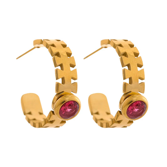 Geometric C-Shaped Earrings