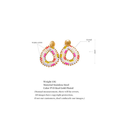 Handmade Beaded  Hoop Earrings