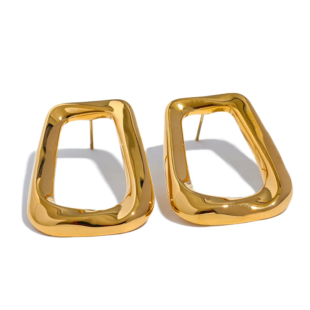 Square Hollow Stud Earrings