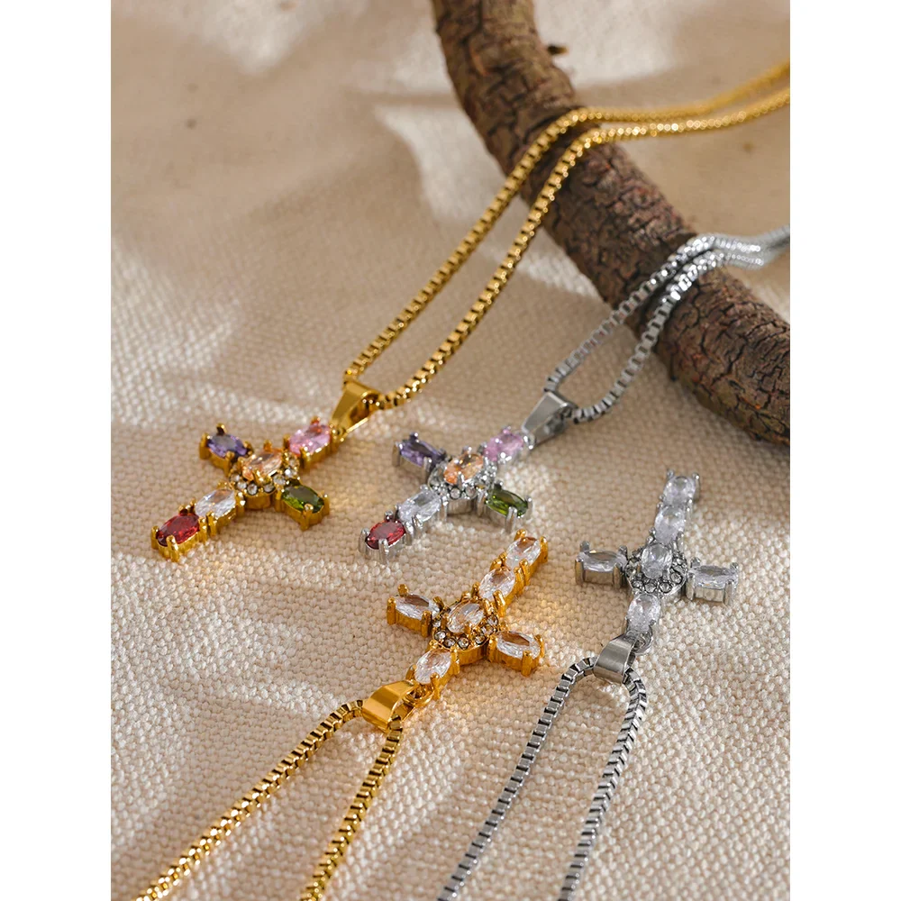 Small Gold Cross Necklace