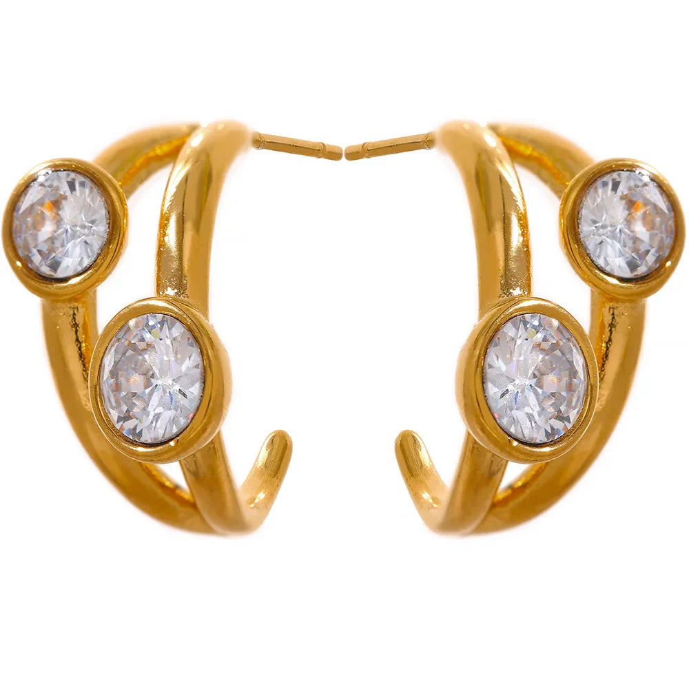 Stainless Steel C-Shaped Earrings