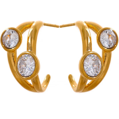Stainless Steel C-Shaped Earrings