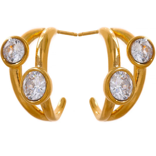 Stainless Steel C-Shaped Earrings