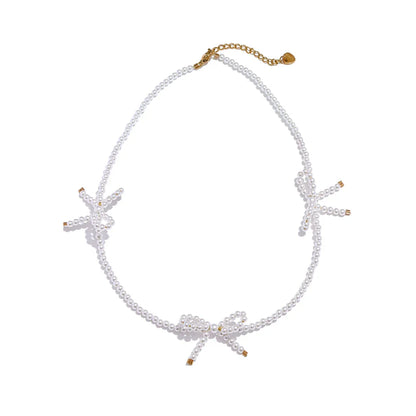 Black Crystal Bow Knot Necklace
