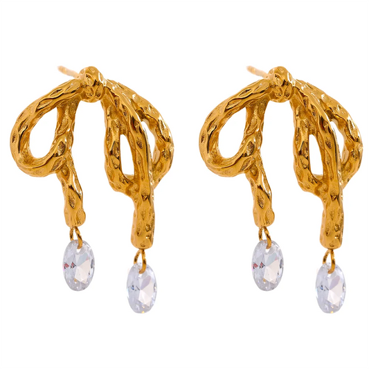 Bowknot Zirconia Earrings