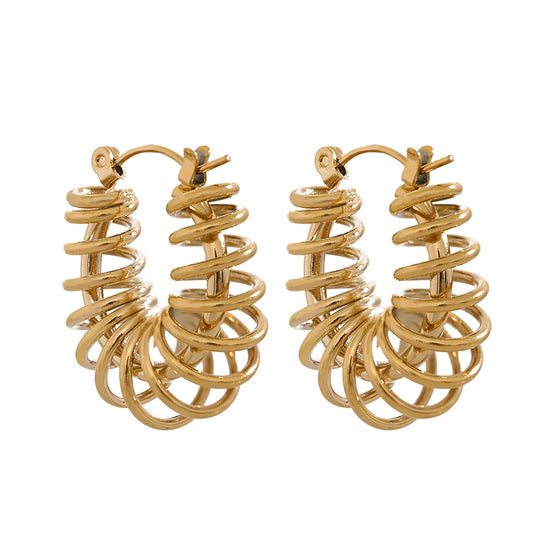 Hollow Gold Hoop Earrings