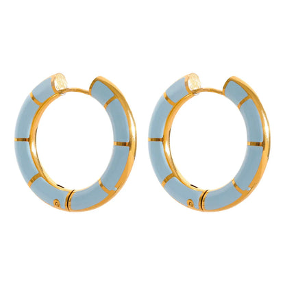 Enamel Hoop Earrings