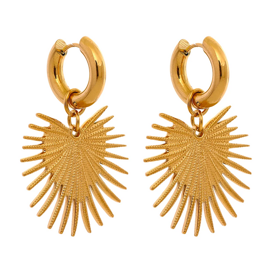 Big Heart Drop Hoop Earrings