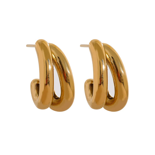 Geometric Huggie Earrings