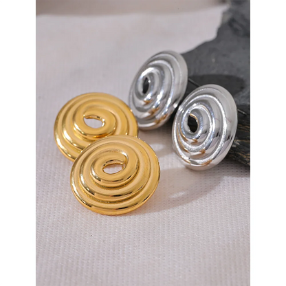Round Circle Big Stud Earrings