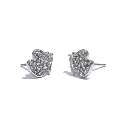 Mini Butterfly Zirconia Stud Earrings