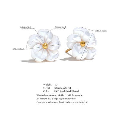 Flower Earrings White