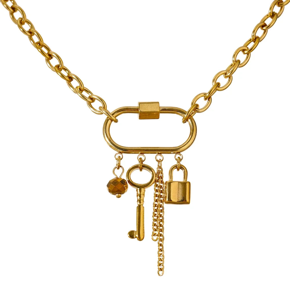 Key and Lock Pendant Necklace