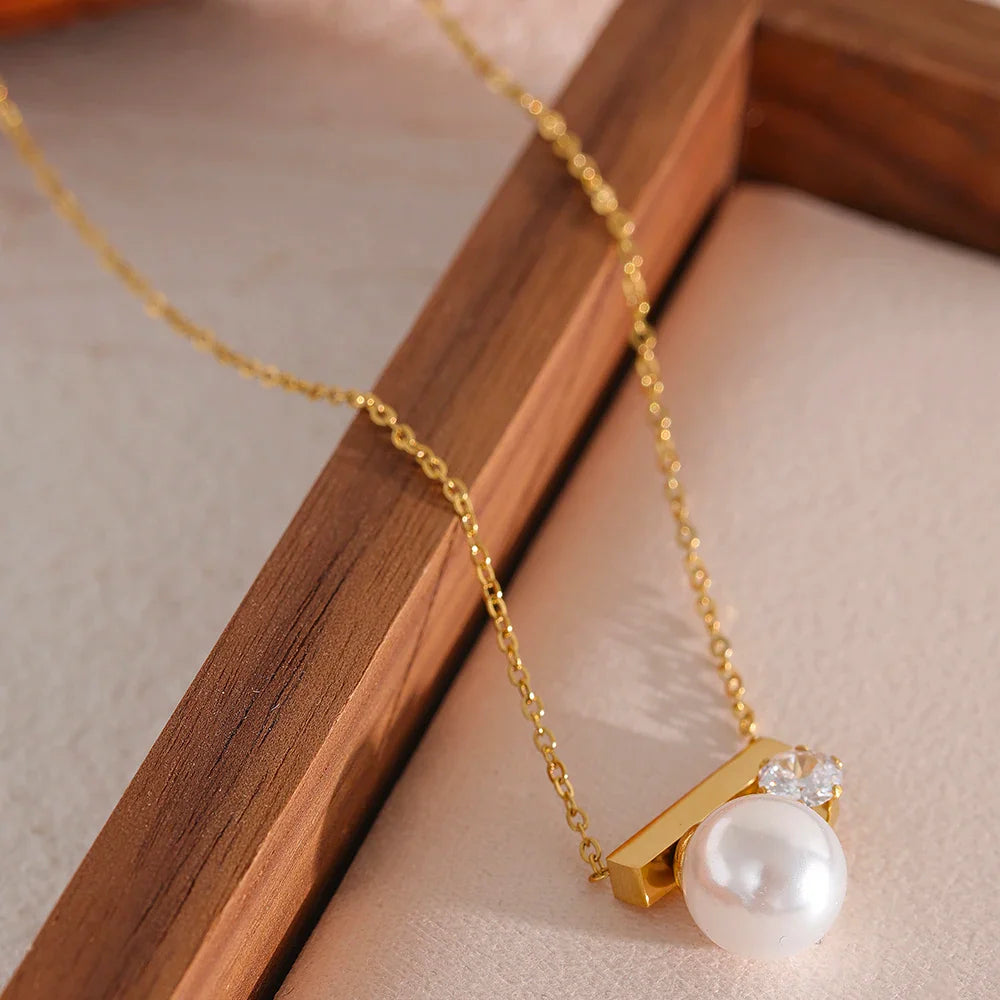 Golden Pearl Necklace