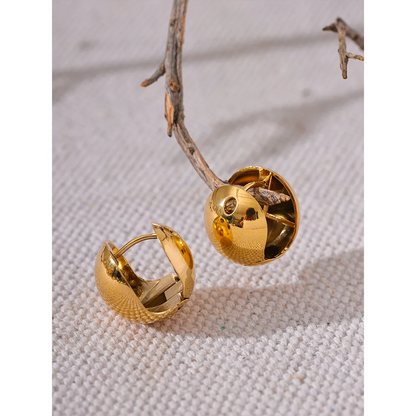 Round Hollow Hoop Earrings