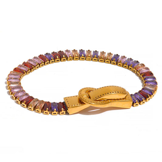CZ Belt Buckle Bracelet