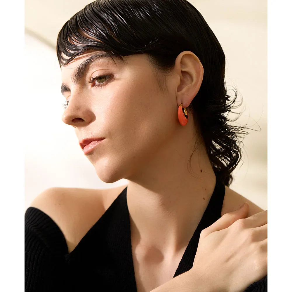Acrylic Chunky Hoop Earrings