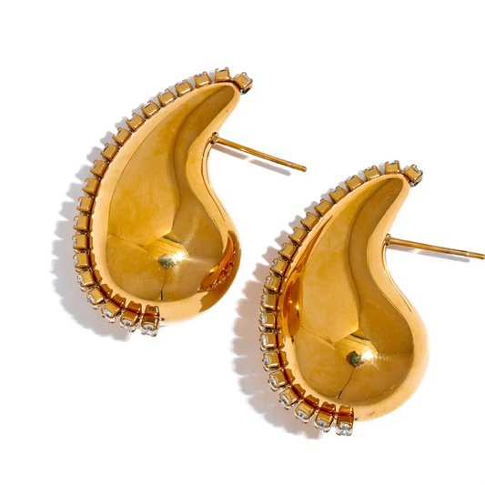 Gold Plated Water Drop Earrings