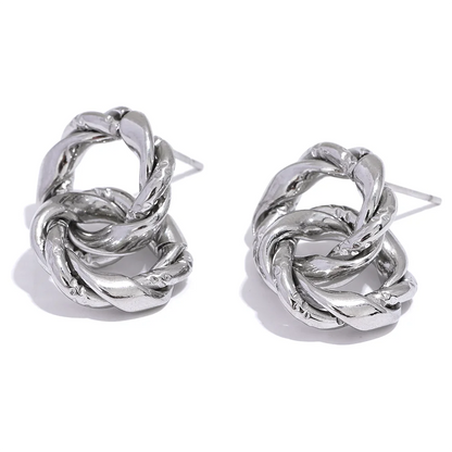 Double Round Drop Earrings