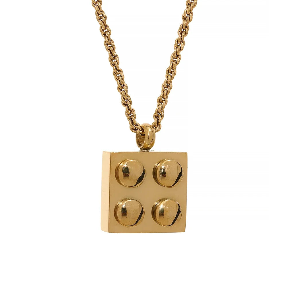 Checkerboard Pendant Necklace