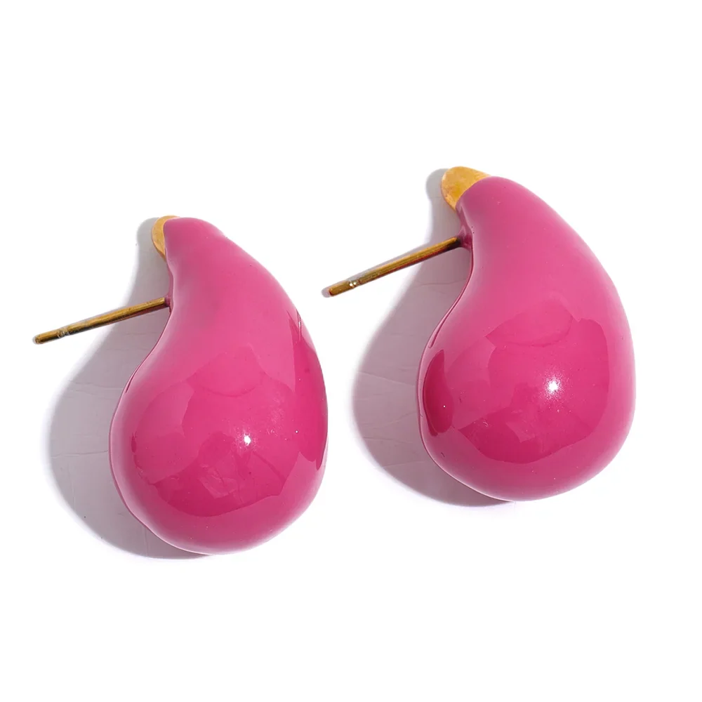 Y2K Enamel Water Drop Earrings