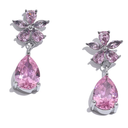 Colorful Zircon Flower Earrings