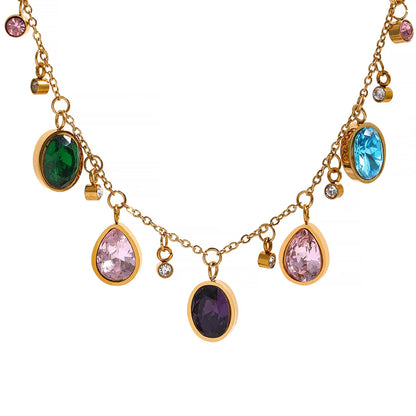 Colorful Cubic Zirconia Necklace