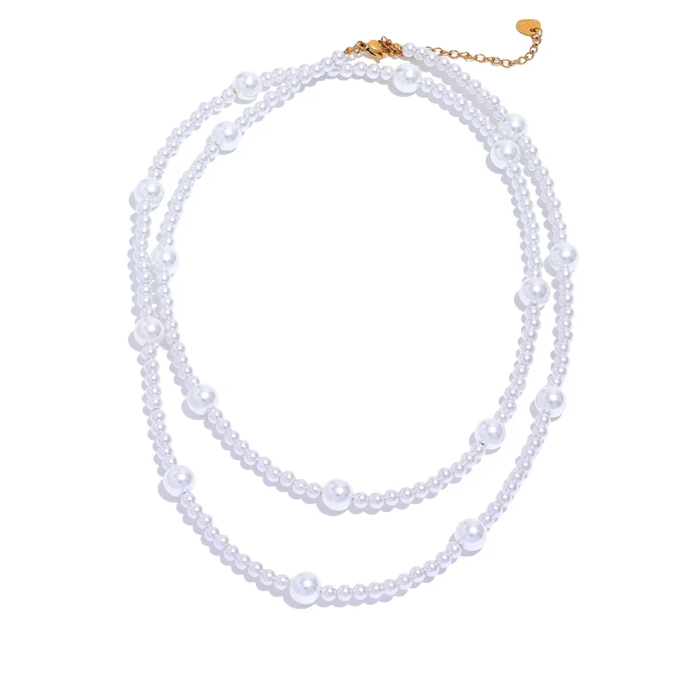 Layered Imitation Pearl Bib Necklace