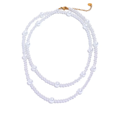 Layered Imitation Pearl Bib Necklace