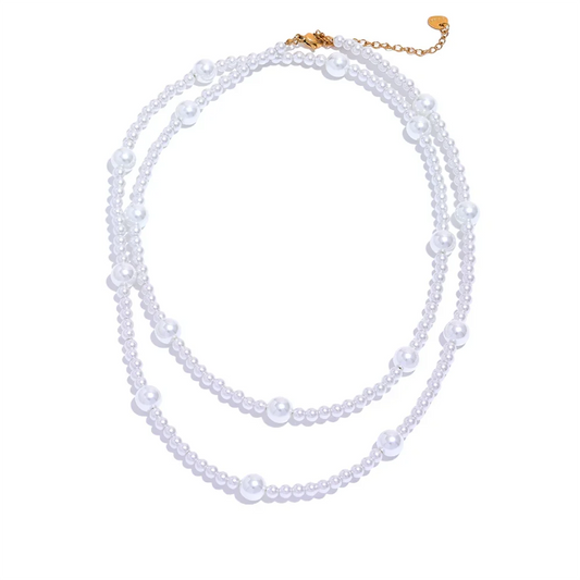 Layered Imitation Pearl Bib Necklace
