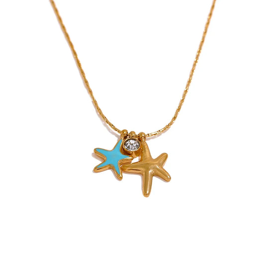 Starfish CZ Pendant Necklace