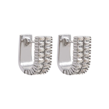 Gold U-Shape Hoop Earrings