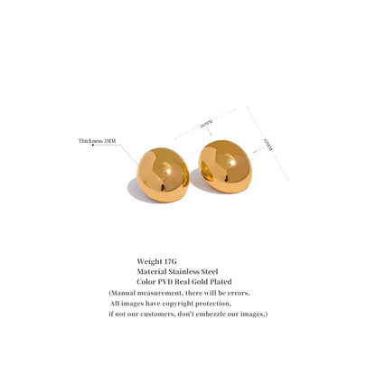 Big Oval Geometric Stud Earrings