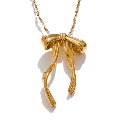 Gold & Platinum Bow Knot Necklace