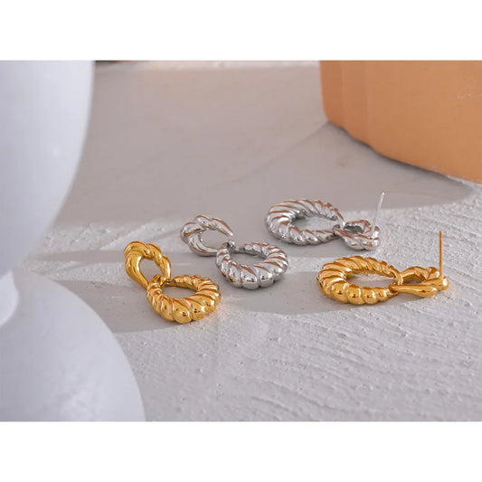 Textured gold hoop earrings