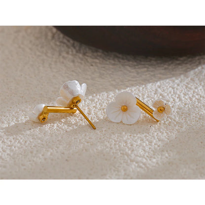 White Flower Earrings