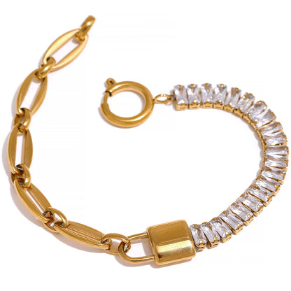 Gold Tennis Bracelet Cubic Zirconia