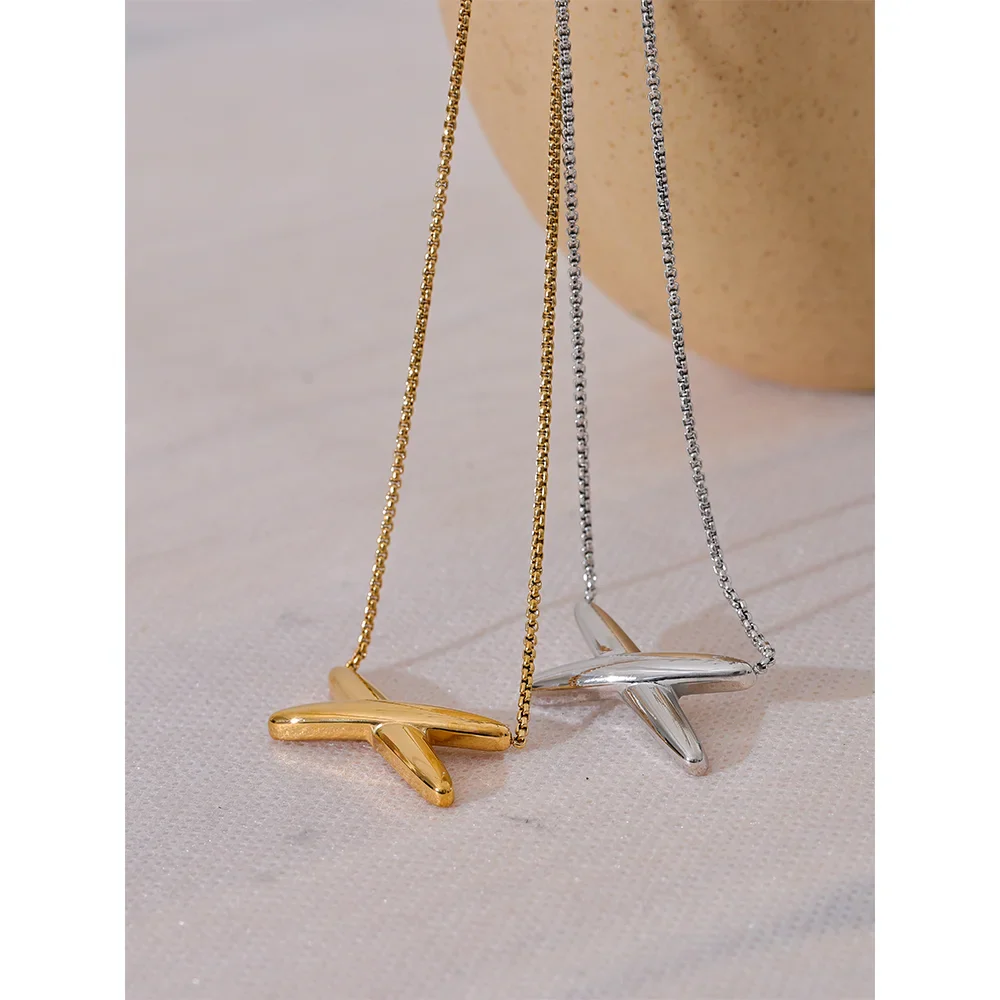 X Letter Pendant Necklace Bracelet Bangle Set