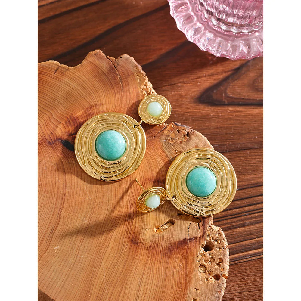 Stone dangle earrings