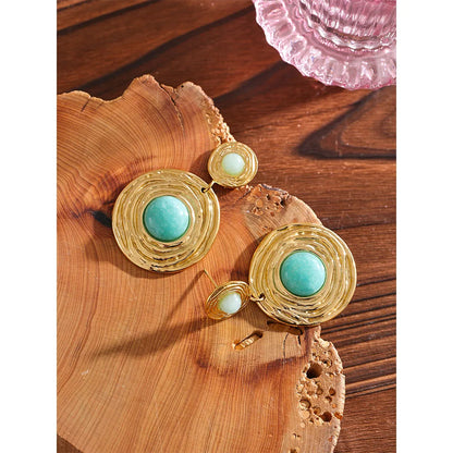 Stone dangle earrings