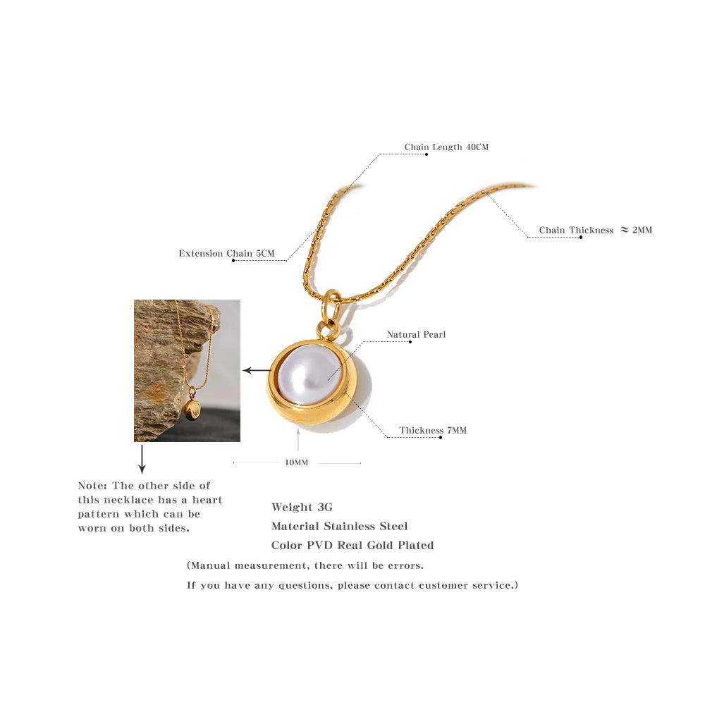 Pearl Pendant Necklace Gold
