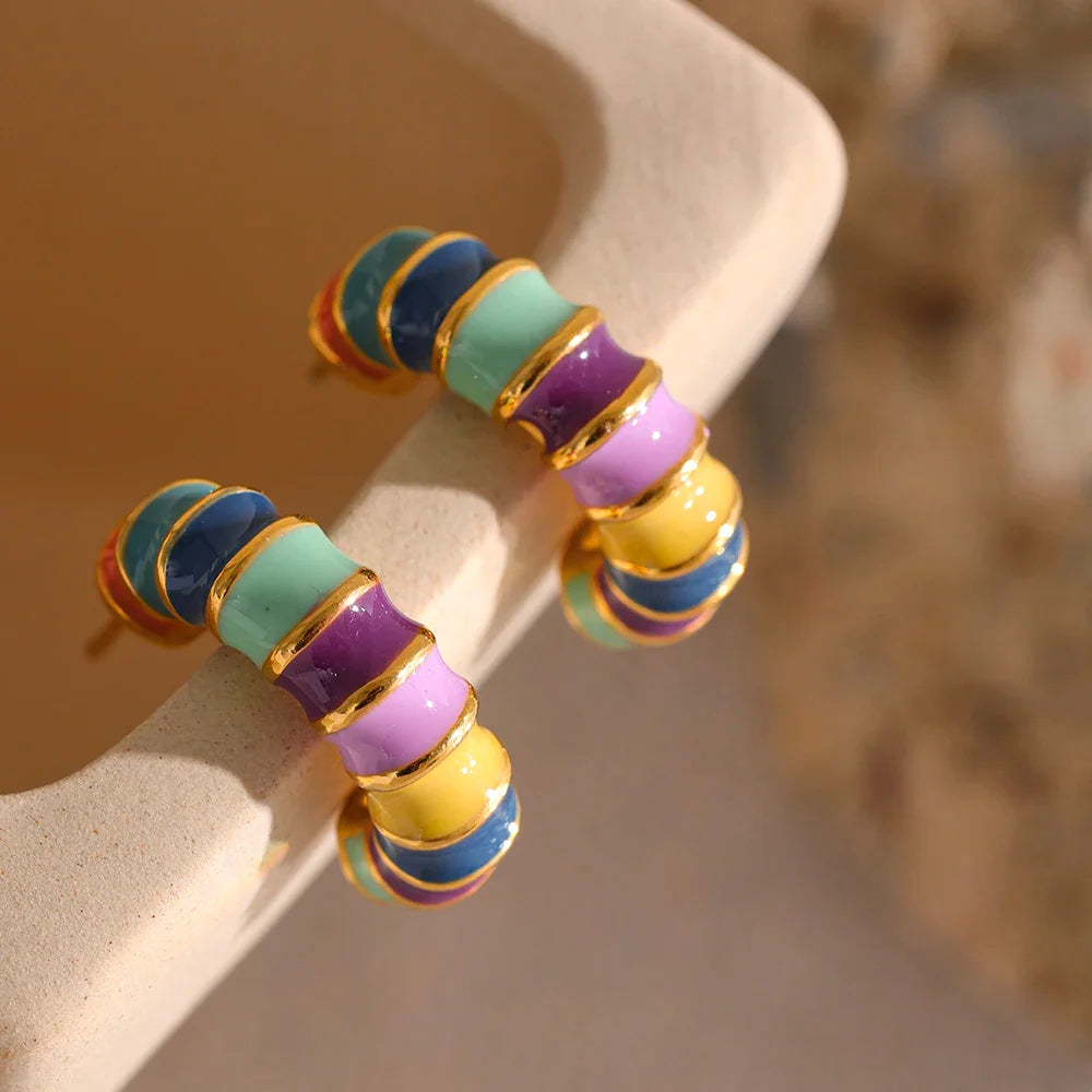 Multicolor Hoop Earrings