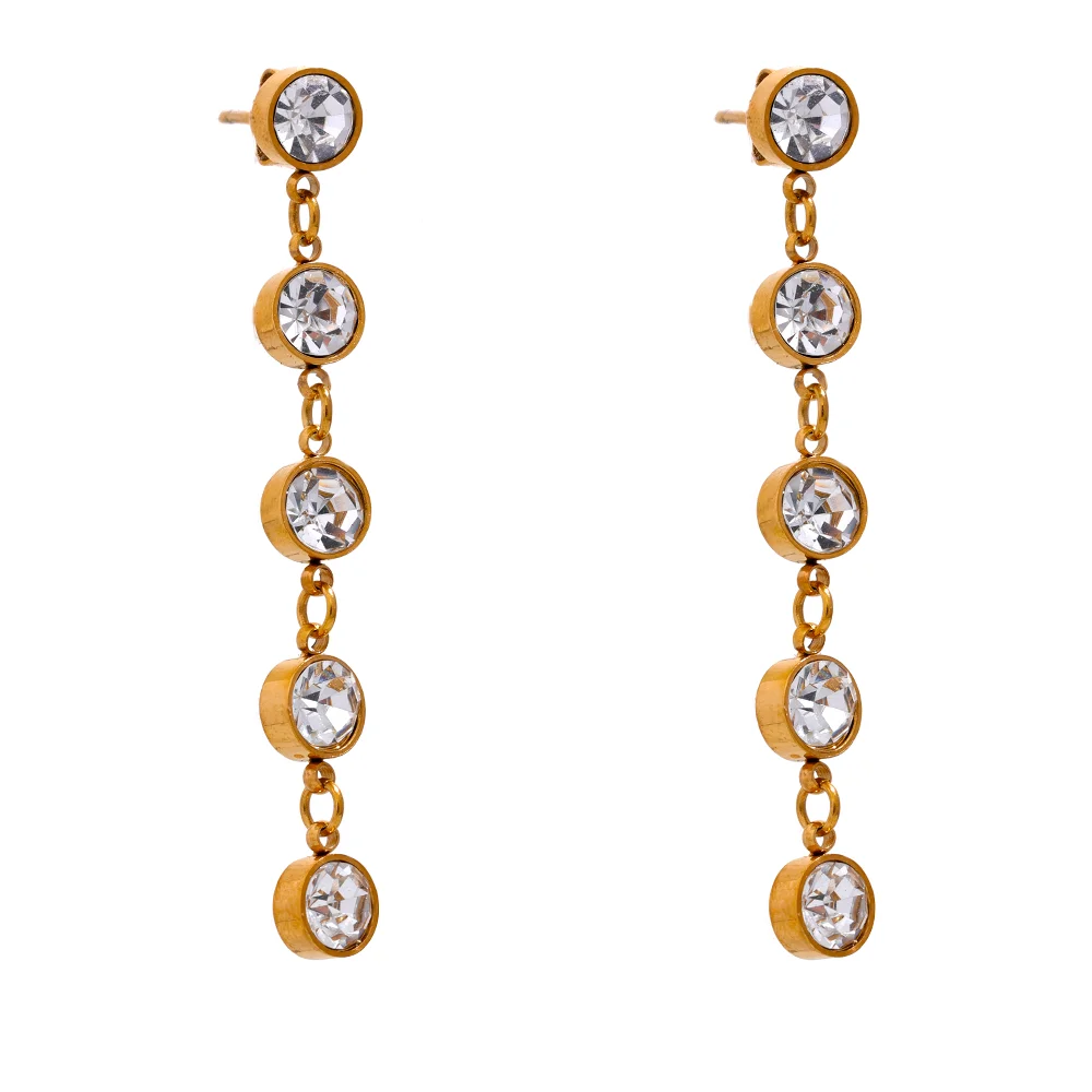 Colorful CZ Drop Earrings