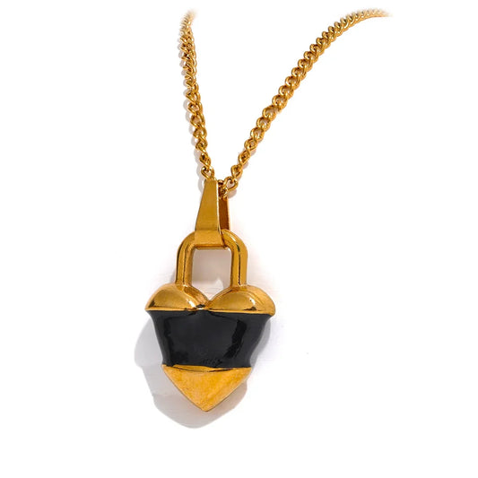 Black Heart Pendant Necklace