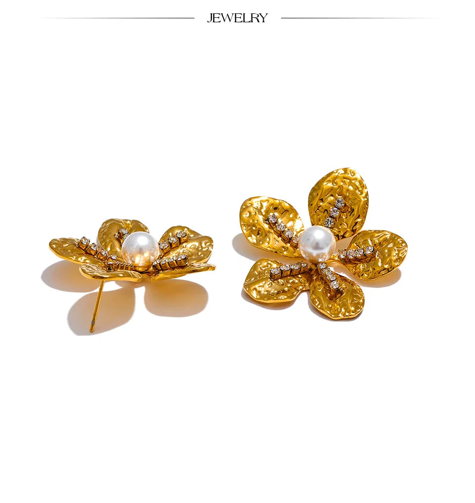 Gold Flower Earrings