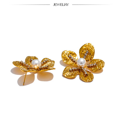 Gold Flower Earrings