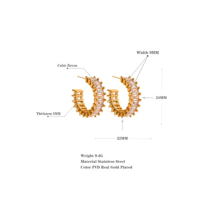 Luxury Zirconia Hoop Earrings