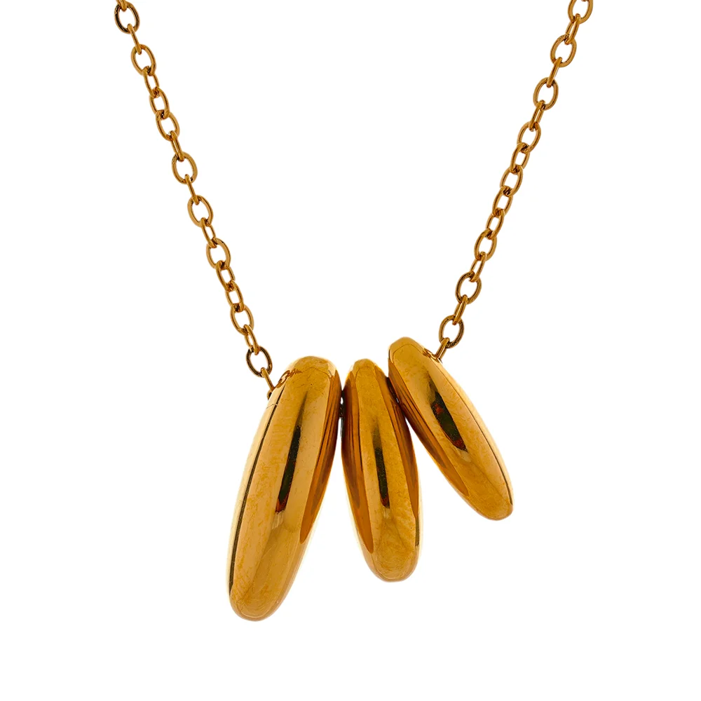 Oval Flower Pendant Necklace