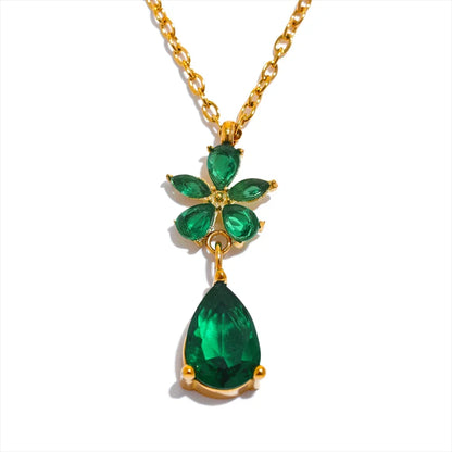 Cubic Zirconia Flower Necklace