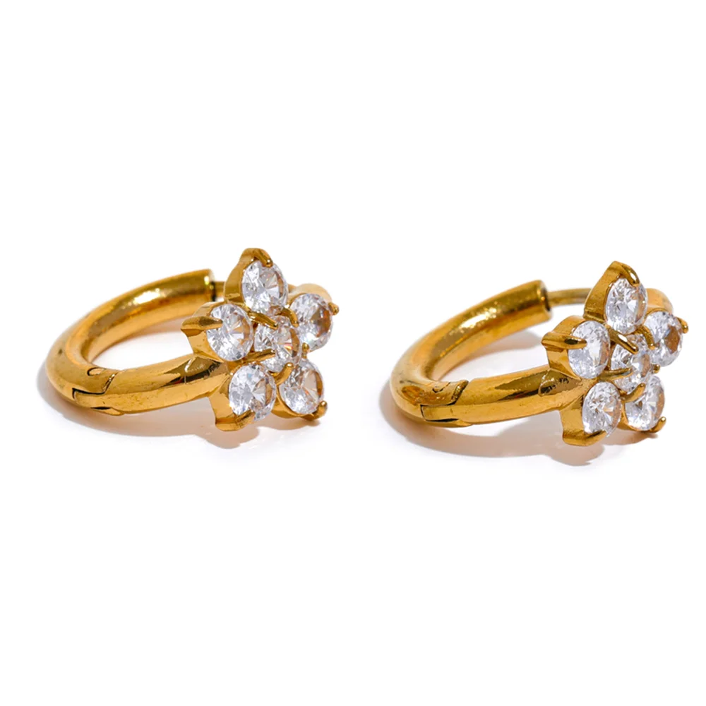 Flower Hoop Earrings